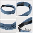 thumbnail image 2 of Motique Accessories Soft Textured Cotton Knot Headband Wide Turban Headband (Denim), 2 of 5