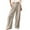 Khaki, variant on yunLCZ Womens Dress Pants Womens Linen Pants Casual Loose Wide Leg Pants For Women Elastic Waist Palazzo Pants Trousers With Pockets Office Slacks