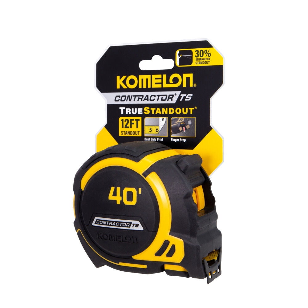 Komelon 40ft. Contractor Ts Tape Measure, 1-1/4 inch Wide Blade