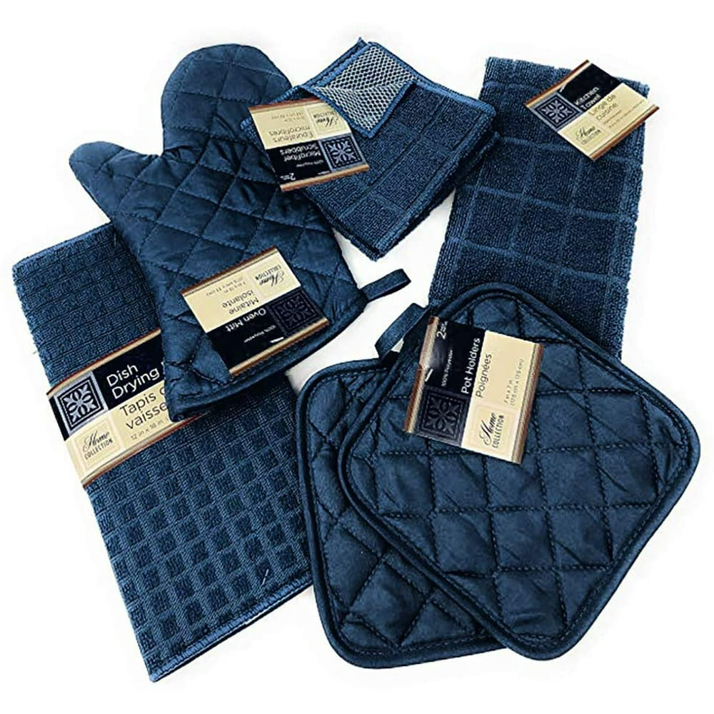 Kitchen Towel Set Pot Holders, Oven Mitt, Dish Towel, Dish Drying Mat