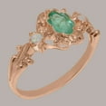 thumbnail image 2 of LBG British Made 9k Rose Gold Natural Emerald & Opal Womens Engagement Ring - 33 size options - Size 6, 2 of 8