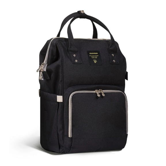 Mochila pañalera Sunveno Classic Black resistente al agua