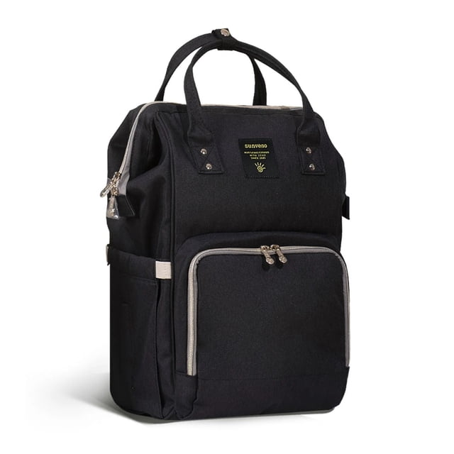 Mochila pañalera Sunveno Classic Black resistente al agua