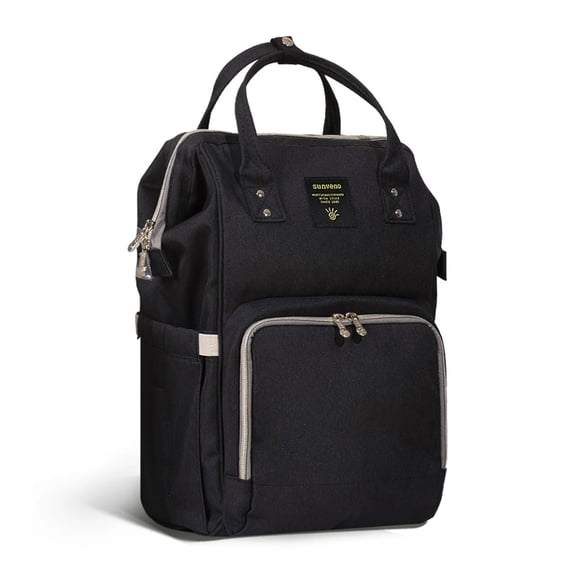 Mochila pañalera Sunveno Classic Black resistente al agua