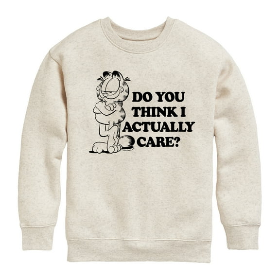 Garfield - Do You Think I Actually Care - Toddler & Youth Crewneck Fleece Sweatshirt