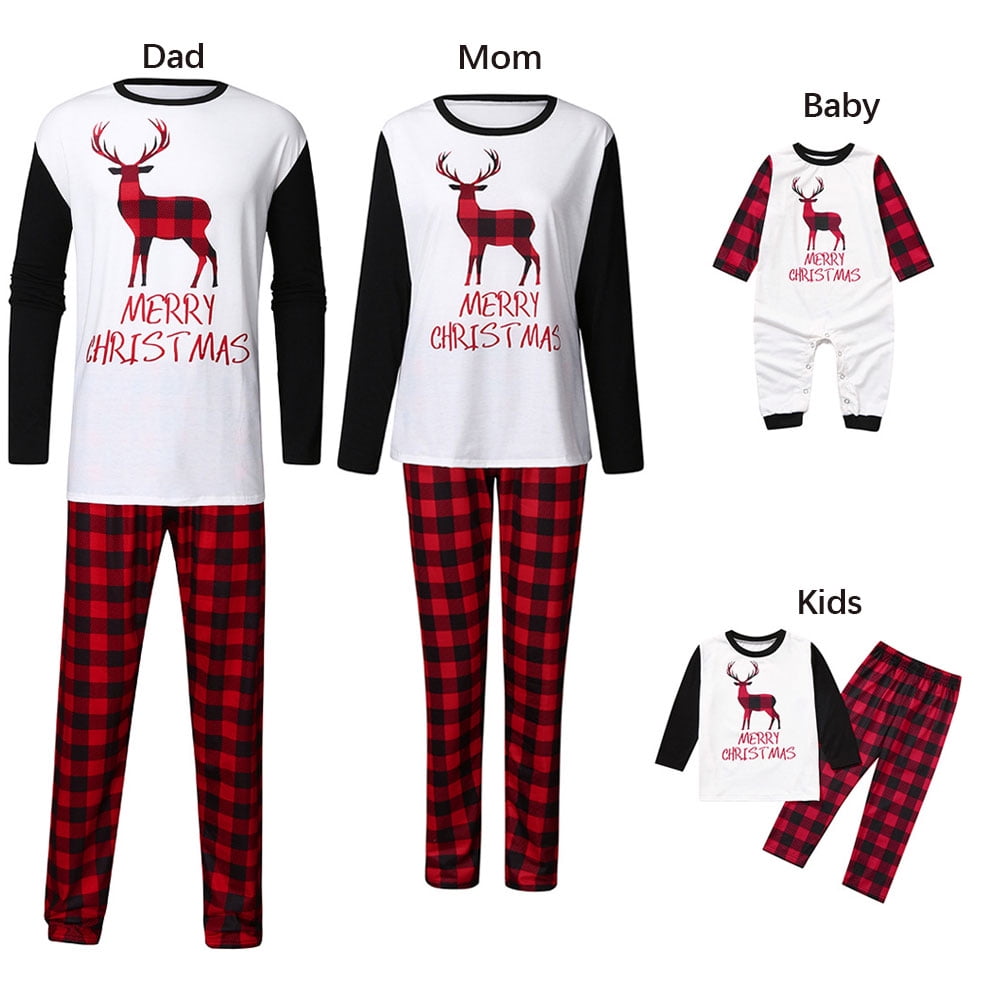 Halloween Parent-Child Clothes,Men Women Kid Long Sleeved Cartoon Print T-Shirt+Plaid Printed Pants Home Service Suit Halloween Parent-Child Clothes,Men Women Kid Long Sleeved Cartoon Print T-Shirt+Plaid Printed Pants Home Service Suit