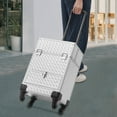 thumbnail image 3 of Silver Modern Rolling Makeup Train Case - Made of Aluminum Alloy, ABS, Ideal for Makeup Artists, 44.09lbs Bearing Capacity, 3 of 16