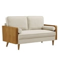 thumbnail image 5 of Modway Kellan Performance Velvet Upholstered 2-Seater Loveseat in Walnut/Almond, 5 of 9