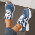 thumbnail image 5 of Thick Sole Sneakers for Women Fashion Suede Lace Up Gum Sole Comfortable Walking Shoes Casual Retro Outdoor Athletic Sneakers for All Seasons, 5 of 5