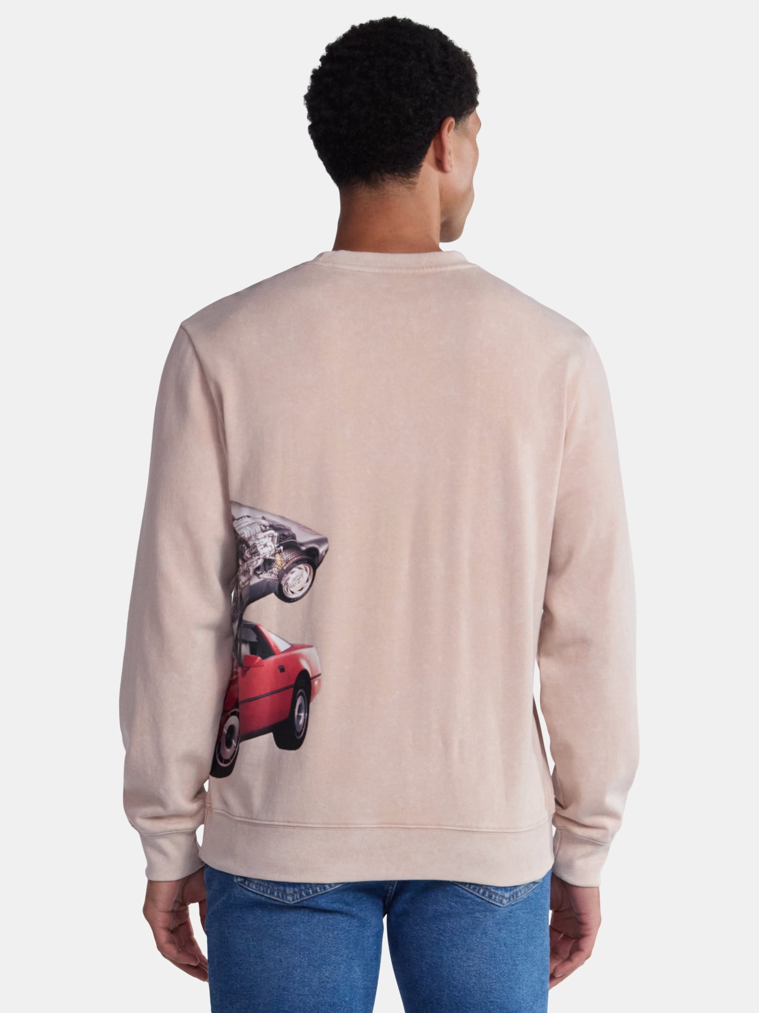 Chevrolet Corvette Men's & Big Men's Graphic Mineral Washed Sweatshirt, Sizes XS-3XL