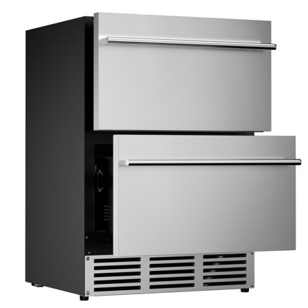Simzlife 23.5 in. 5 cu. ft. 160 Can Built-In and Standard Beverage Refrigerator in Stainless Steel with UV-Blocking