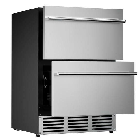 Simzlife 23.5 in. 5 cu. ft. 160 Can Built-In and Standard Beverage Refrigerator in Stainless Steel with UV-Blocking