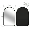 thumbnail image 7 of Clavie Arched Mirror with Metal Frame, 20" x 30" Vanity Mirror for Bathroom Bedroom, Decorative Wall Mirror for Entryway Livingroom, Black, 7 of 7
