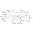 thumbnail image 5 of Hommoo Faux Leather Living Room Furniture Set, Sectional Sofa Set, Left Side, Brown, 5 of 9