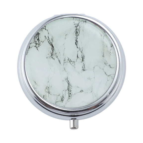 Unique Bargains 1 Pc Pill Case 3 Grid Round Texture Pattern Pill Box Beige Black