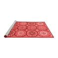 thumbnail image 2 of Ahgly Company Machine Washable Indoor Round Abstract Red Modern Area Rugs, 3' Round, 2 of 4