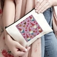 thumbnail image 3 of Pratyus Tote Bag Pink Love Cosmetic Bag for Women Friends Hearts Gnomes Whimsical Travel Essentials Ladies Accessories White, 3 of 6