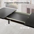 thumbnail image 4 of iPormis 63" Extendable Kitchen Table Set for 4-6 People, 7-Piece Large Dining Table Set With 6 Chairs,Mid-Century Modern Dining Room Table,Black, 4 of 7