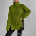 thumbnail image 6 of Winter Turtleneck Sweater Women Fashion Polyester Knit Top Oversized Long Sleeve Design Cable Weaving Casual Loose Fit, 6 of 9
