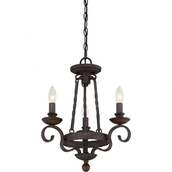 Traditional Three Light Chandelier in Rustic Black Finish Bailey Street Home 71-Bel-1809326
