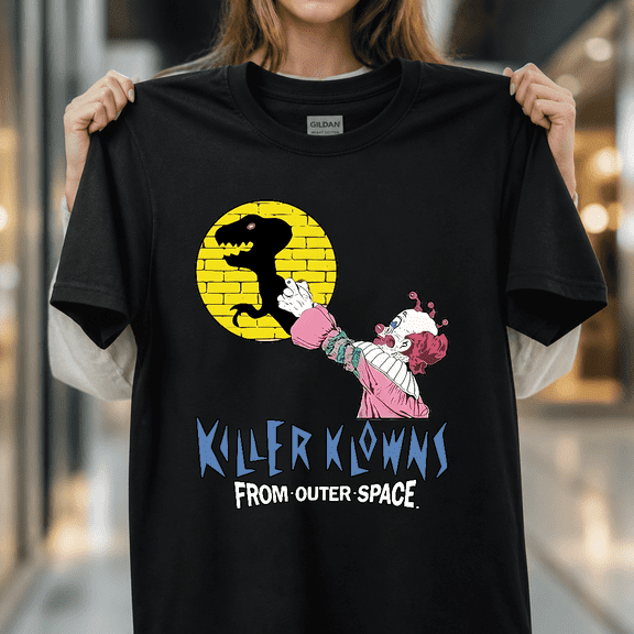 Killer Klowns From Outer Space Shadow Puppet Show 80s Horror Cult Movie Unisex T-Shirt V17605, S - 5XL