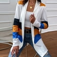 thumbnail image 4 of ShomPort Womens Fashion Open Front Cardigans Casual Long Sleeve Color Blocked Trendy Lightweight Coat, 4 of 5
