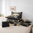 thumbnail image 6 of jejeloiu Football Sport Helmet 7-Piece Twin Bedding Sets,Gold Black Bedding Comforter Set For Rugby Gamer Reversible, 6 of 8