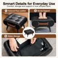 thumbnail image 4 of SOULART Leather Storage Stool with Metal Legs & Handles, Modern Square Footrest Ottoman with Hidden Storage for Living Room, Black, 4 of 10