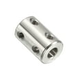thumbnail image 4 of Uxcell Shaft Coupler Connector L22 x D14 6mm to 6mm Bore Stainless Steel Rigid Coupling w Screw,Wrench Silver 2Pack, 4 of 6