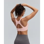 RUNNING GIRL Women’s Sports Bra Medium Support Racerback Open Back Workout Bra with Fixed Cups — $19.46 (15% off)