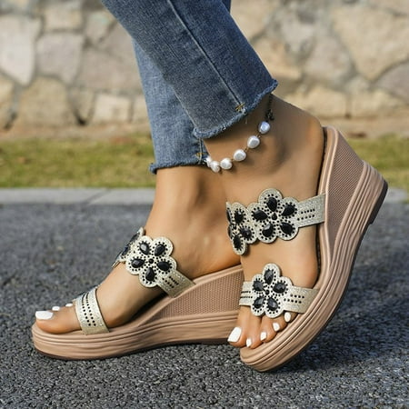

Womens Sandals Great Comfortable Sandals Women Wide Platform Sandals Women Satisfied Light Practical Sandals for Skinny Feet High-Quality Stylish Black 38