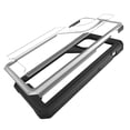 thumbnail image 3 of Hybrid Case Compatible with Apple iPhone 12 Pro Max (6.7") Clear Hybrid Aluminum Alloy Protective Shockproof Hard Back Dual Layer Bumper Frame Cover [ Silver ], 3 of 4