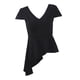 thumbnail image 1 of Camiseta Negra Asimétrica Cuello En V Túnica Verano Suave Cómoda ELegante Sensación Confortable Suave Relajante 2XL Hugo Camisetas de las mujeres de la manera, 1 of 10