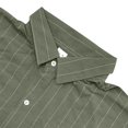 thumbnail image 6 of Ceisia Men's Linen Blend Striped 2 Piece Outfit Short Sleeve Button Down Shirt And Casual Shorts Set Army Green XL Gift, 6 of 9