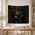 thumbnail image 5 of Sugar Skull Couple Under Moonlit Clouds with Roses, Romantic Gothic Style for Gothic Decor Fans, Dark Wall Decor Halloween Gift, Tapestry Wall Hanging for Bedroom and Dorm, 5 of 7
