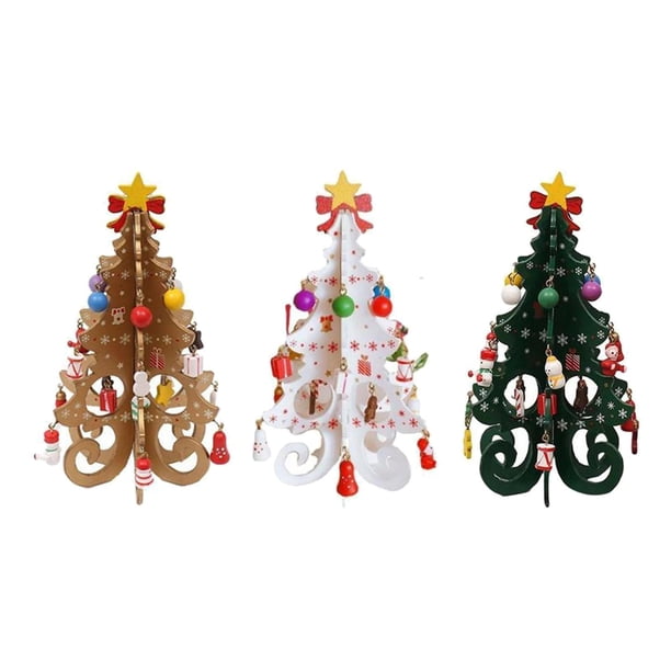 Decoraciones del árbol del festival,Decoración Árbol de Navidad con Colgantes Pequeños,Adorno de árbol de Navidad de madera DIY decorativo creativo,Festival de artesanía de exhibición de