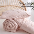 thumbnail image 3 of 3 Pieces Tufted Heart Dot Pink Queen Comforter Set Boho Ultra Soft Jacquard Lightweight Comforter Shabby Chic Washed Microfiber Bedding Set, 3 of 4