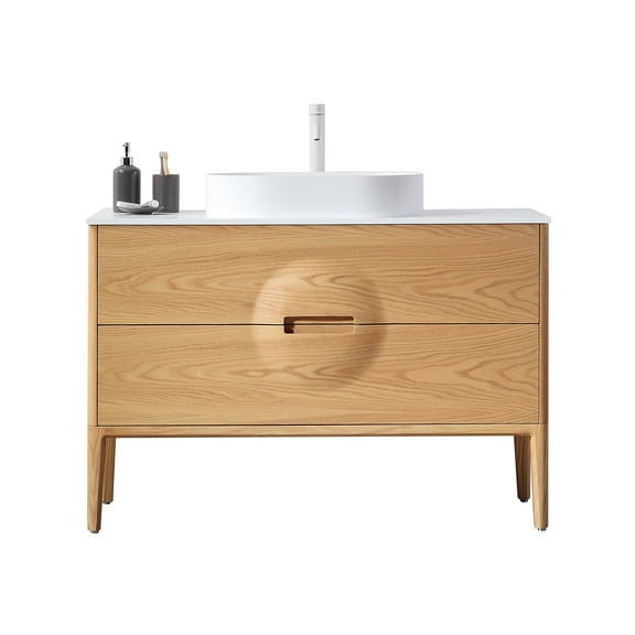 Colmar 48" Whitewash Oak Freestanding Bathroom Vanity