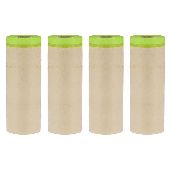 Uxcell Pre-Taped Masking Paper 11.8" x 49ft Brown Paper High-Tack Tape 4pcs Green