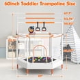 thumbnail image 3 of 60" Mini Trampoline for Kids with Safety Enclosure Net, SHINPT Indoor & Outdoor Trampoline with Adjustable Gymnastics Bars and Rust-Resistant Steel Frame, Small Trampoline for Boys & Girls, 3 of 9