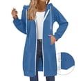 thumbnail image 4 of Long Hoodies for Women Fashion 2026 Full Zip Up Oversized Fleece Lightweight Casual Fall Jacket Coat with Pocket, 4 of 8