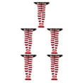 thumbnail image 1 of Redempat Stylish Striped Socks for Costume Party Comfortable and Trendy Patterned Sweet White Red 50cm 5Set, 1 of 6