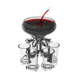 thumbnail image 3 of Dispensador de bebidas con juego de 6 vasos de chupito - Dispensador de licor acrílico sin contacto para bebidas, sidras y cócteles, 3 of 7