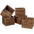 thumbnail image 2 of 12.7 in Foldable Seagrass and Banana Leaf Storage Basket with Iron Wire Frame (Set of 4), 2 of 4