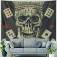 thumbnail image 4 of Orinice Skull Crown Playing Cards Tapestry Wall Hanging Unique Style Home Decor Art for Living Room Bedroom Apartment Farmhouse Dorm 40x60inch, 4 of 6
