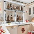 thumbnail image 7 of Merry Christmas Kitchen Window Curtains and Valances Set 36 Inch, Wooden Tree Snowflake Xmas Holiday Winter Short Tier Curtain for Cafe Living Room Bathroom, Vintage 3 Pieces Set Kitchen Decor, 7 of 7