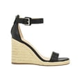 thumbnail image 2 of Calvin Klein Womens NOSHELA Leather Open Toe Wedge Sandals, 2 of 3