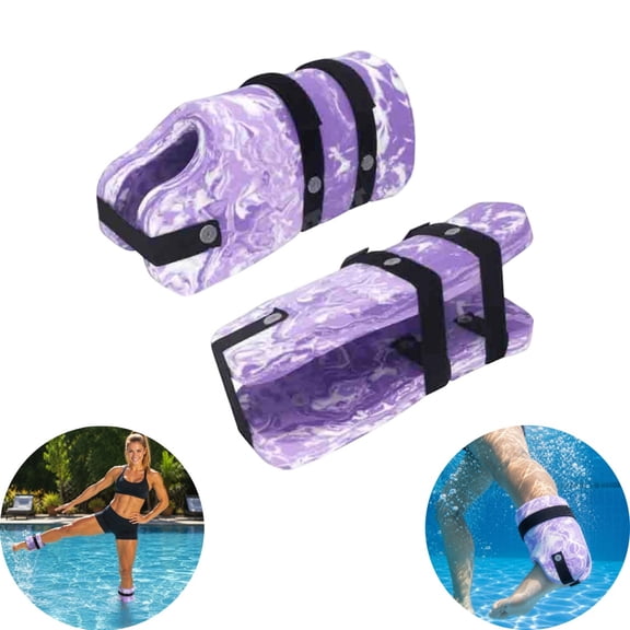 2Pcs Foam Swim Aquatic Cuffs Water Aerobics Float Rings with Quick Release Buckle Adjustable Buoyancy Ankle Arm Bands for Swimming Training Water Fitness Pool Exercise