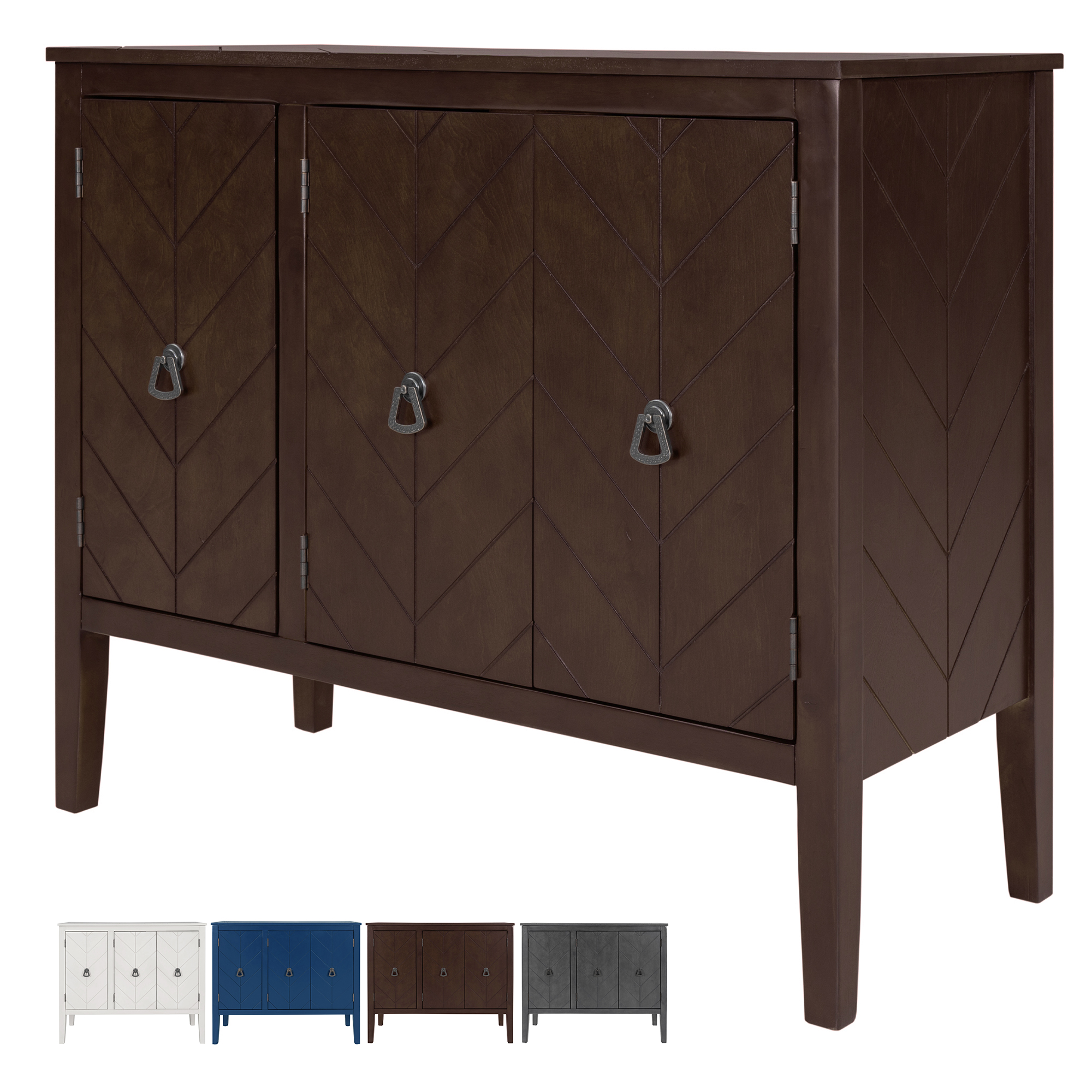 CJC Wooden Accent Storage Console Table Modern Sideboard with