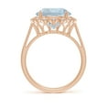 thumbnail image 2 of Angara Natural 3.4 Ct. Aquamarine with Diamond Halo Ring in 14K Rose Gold for Women (Ring Size: 11.5), 2 of 9